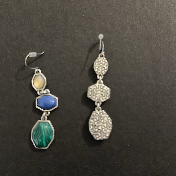 Lucky Brand earrings. Dangle 3 stones.  Like new with box.  Worn once. - Picture 3 of 4